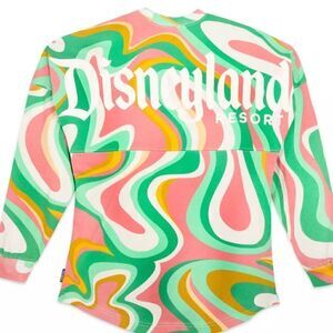 Swirl Disneyland Spirit Jersey NEW Green Pink Orange Yellow & White Swirls